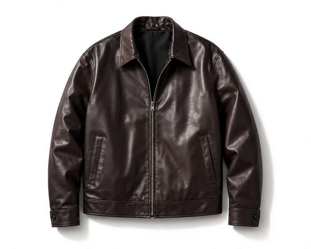 Brown leather jacket