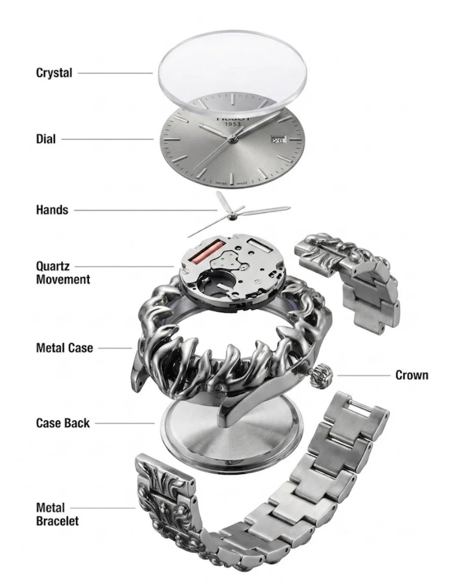 Gothic silver dial