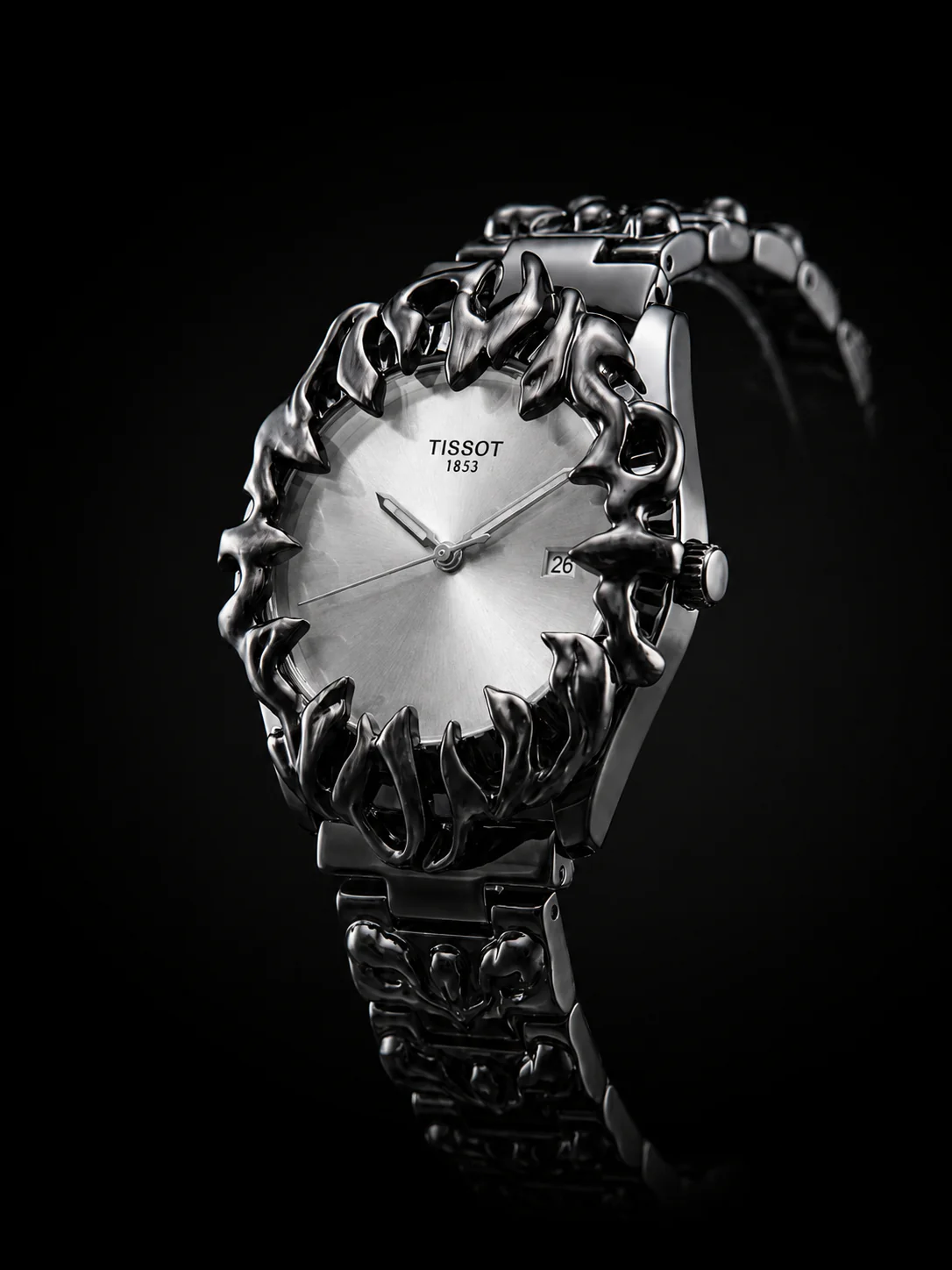 Gothic silver dial