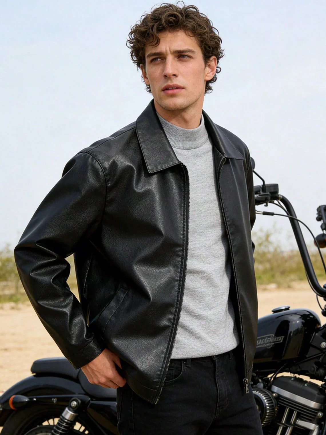 Black leatger jacket