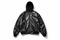 Hooded leather jacket