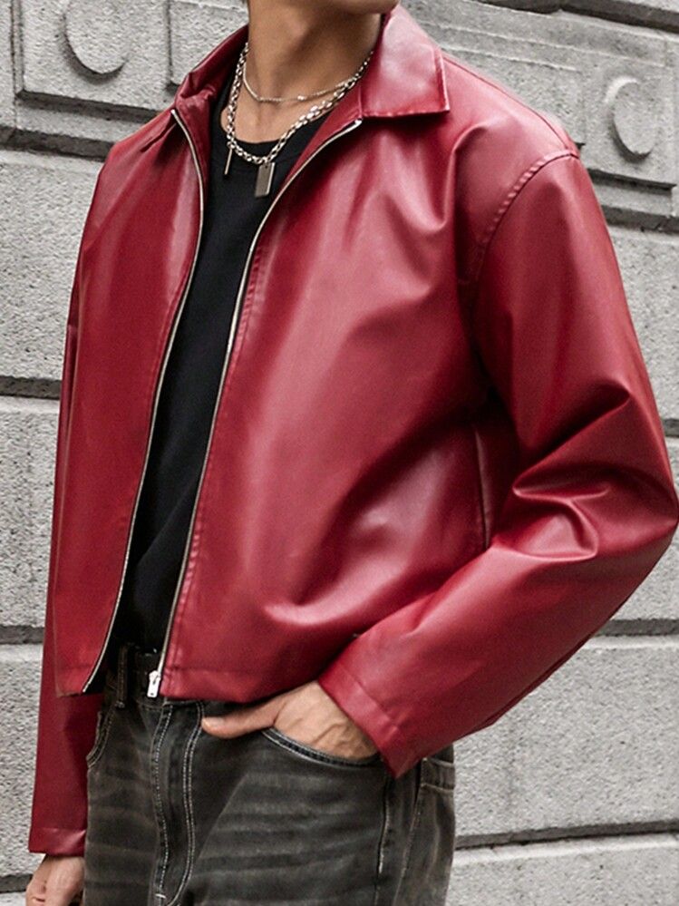 Red leather jacket